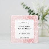 BESPAAR DE DATUM moderne boho mandala roze waterve Kaart (Staand voorkant)