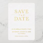 BESPAAR de DATUM moderne elegant minimaal Folie Uitnodiging (Voorkant)