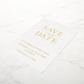 BESPAAR de DATUM moderne elegant minimaal Folie Uitnodiging (Gedraaid)