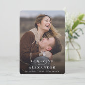 BESPAAR DE DATUM moderne elegante fotobekleding Kaart (Staand voorkant)