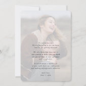 BESPAAR DE DATUM moderne elegante fotobekleding Kaart (Achterkant)