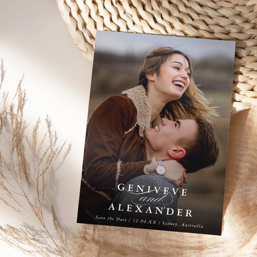 BESPAAR DE DATUM moderne elegante fotobekleding Kaart