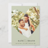 BESPAAR DE DATUM moderne foto schattige hartslag g Kaart (Voorkant)