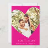 BESPAAR DE DATUM moderne fotoelegant hartgeel in Kaart (Voorkant)