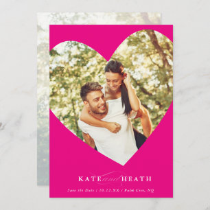 BESPAAR DE DATUM moderne fotoelegant hartgeel in Kaart