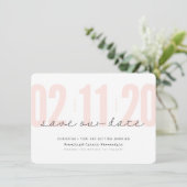 BESPAAR DE DATUM moderne grote aantallen roze zwar Kaart (Staand voorkant)