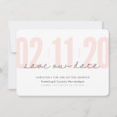 BESPAAR DE DATUM moderne grote aantallen roze zwar Kaart (Voorkant)