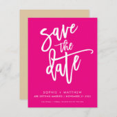 BESPAAR DE DATUM moderne kalligrafiemanuscript hee Save The Date (Voorkant / Achterkant)