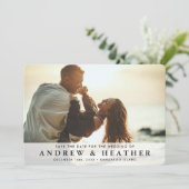 BESPAAR DE DATUM moderne minimale trendfotobekledi Kaart (Staand voorkant)