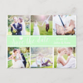 BESPAAR DE DATUM Munt Green Wedding 6 Briefkaart F (Voorkant)