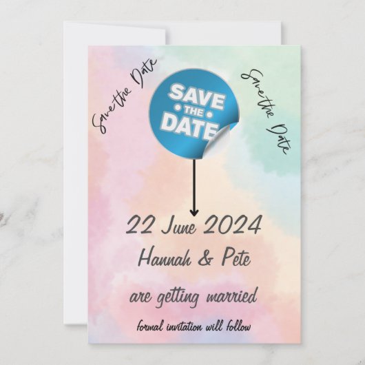 BESPAAR DE DATUM OM HET EVEN WELKE sticker/editabl Kaart (Voorkant)