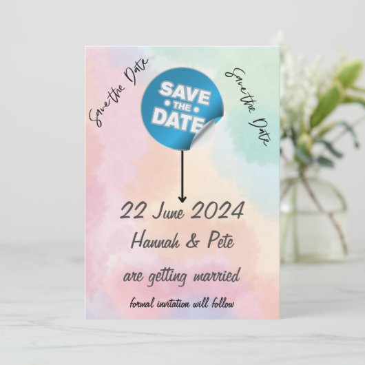 BESPAAR DE DATUM OM HET EVEN WELKE sticker/editabl Kaart (Staand voorkant)