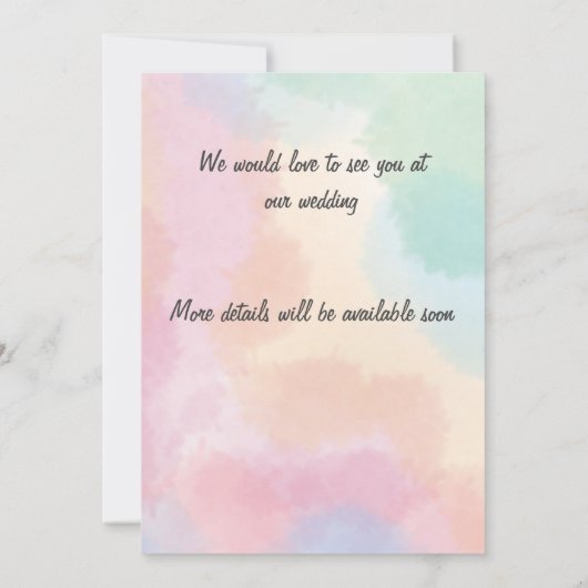 BESPAAR DE DATUM OM HET EVEN WELKE sticker/editabl Kaart (Achterkant)