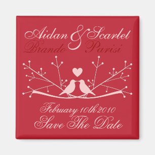BESPAAR DE DATUM RODE WEDDING Magnet aanpast