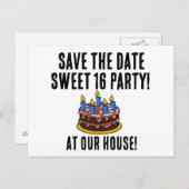 BESPAAR DE DATUM SCHAKELAAR 16 VERZOEKEN VAN DE TW AANKONDIGINGSKAART (Voorkant / Achterkant)