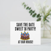 BESPAAR DE DATUM SCHAKELAAR 16 VERZOEKEN VAN DE TW AANKONDIGINGSKAART (Staand voorkant)