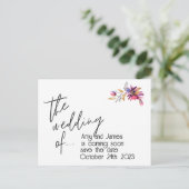 BESPAAR DE DATUM - Sla de trouwdatum op. bewerkbaa Briefkaart (Staand voorkant)