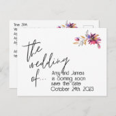 BESPAAR DE DATUM - Sla de trouwdatum op. bewerkbaa Briefkaart (Voorkant / Achterkant)