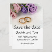 BESPAAR DE DATUM - Sparen de trouwdatum Uitnodigin Save The Date (Voorkant / Achterkant)