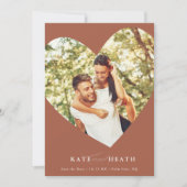 BESPAAR DE DATUM van de moderne fotoelegante bruin Kaart (Voorkant)