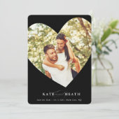 BESPAAR DE DATUM van het moderne, elegante hart zw Kaart (Staand voorkant)