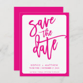 BESPAAR DE DATUM van het moderne script met het le Save The Date (Voorkant / Achterkant)