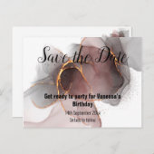 BESPAAR DE DATUM VAN HET ROOS VAN DE STROOMVERVANG AANKONDIGINGSKAART (Voorkant / Achterkant)