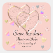 BESPAAR DE DATUM VOOR DE WEDDING SQUARE STICKER (Voorkant)