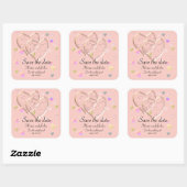 BESPAAR DE DATUM VOOR DE WEDDING SQUARE STICKER (Vel)
