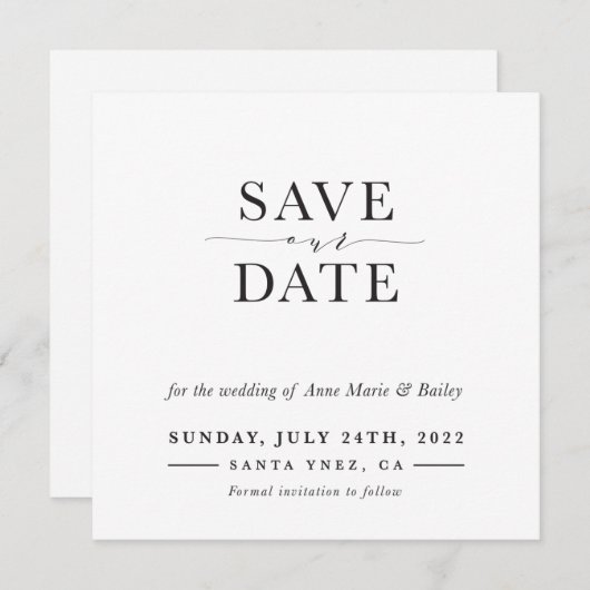 BESPAAR DE DATUM waarop het aangepaste ontwerp Ann Kaart (Voorkant / Achterkant)