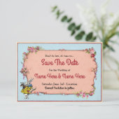 Bespaar de datum waarop het Wonderland konijnenuit Save The Date (Staand voorkant)