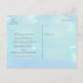 BESPAAR DE DATUM Waterverf Blauwe foto Briefkaart (Achterkant)