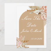 BESPAAR DE DATUM-WEDDINVITATIE KAART (Voorkant / Achterkant)