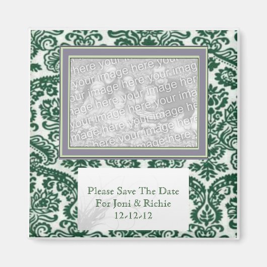 BESPAAR DE DATUM WEDING FAVOR MAGNET (Voorkant)