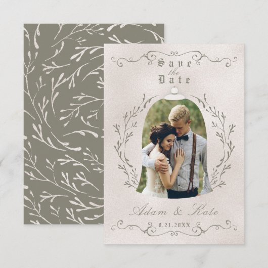 BESPAAR DE DATUURKAART | Elegant Roos Beauty Save The Date (Voorkant / Achterkant)