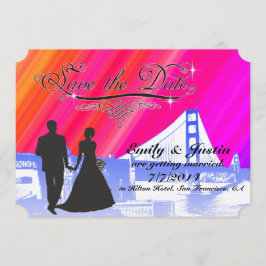 BESPAAR DE DATUURKAARTEN MET UITZICHT SAN FRANCISC SAVE THE DATE