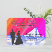 BESPAAR DE DATUURKAARTEN MET UITZICHT SAN FRANCISC SAVE THE DATE (Staand voorkant)