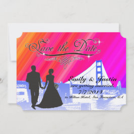 BESPAAR DE DATUURKAARTEN MET UITZICHT SAN FRANCISC SAVE THE DATE