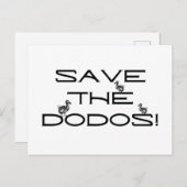 BESPAAR DE DODOS! Grappig citaat Briefkaart (Voorkant / Achterkant)