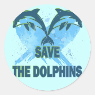 BESPAAR DE DOLPHINS RONDE STICKER