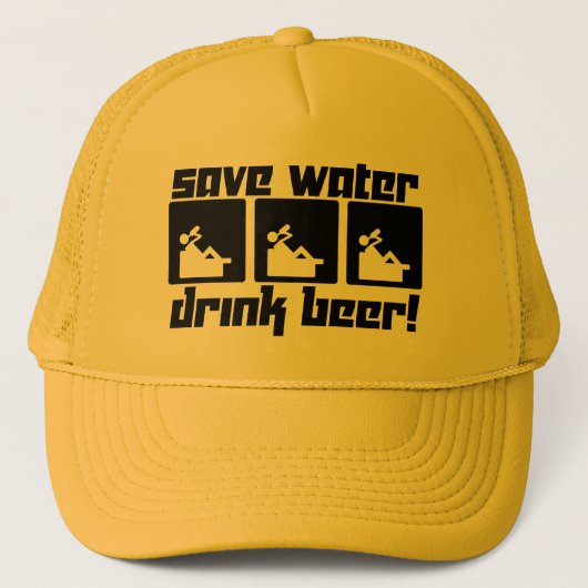 Bespaar de Drink van water. Trucker Pet (Voorkant)