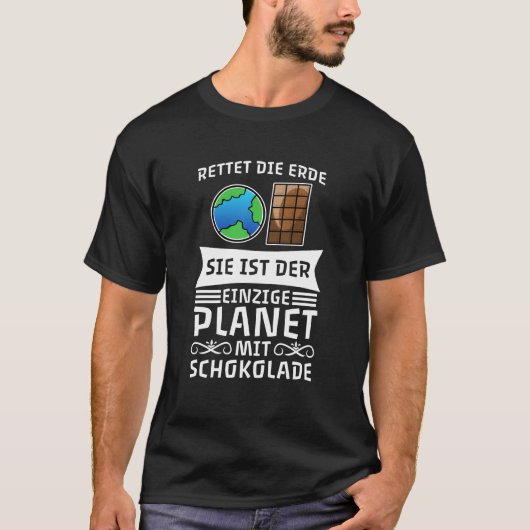 Bespaar de enige planeet op aarde met chocolade t-shirt (Voorkant)
