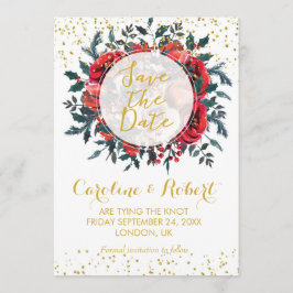 Bespaar de gouden kerstgriep van de daderkaart save the date