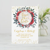 Bespaar de gouden kerstgriep van de daderkaart save the date (Staand voorkant)