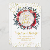 Bespaar de gouden kerstgriep van de daderkaart save the date (Voorkant / Achterkant)