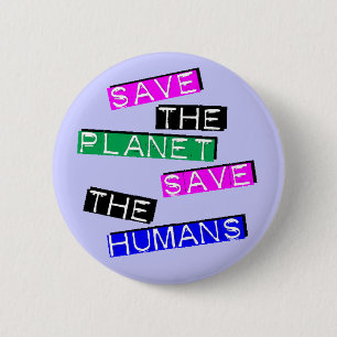 Bespaar de Humans Ronde Button 5,7 Cm