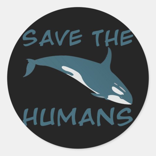 Bespaar de Humans Ronde Sticker (Voorkant)