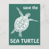 Bespaar de klimaatverandering door de schildpad va briefkaart (Voorkant)