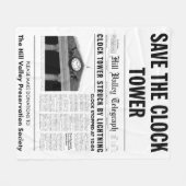 bespaar de kloktoren fleece deken (Voorkant (Horizontaal))