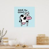 Bespaar de Koeien de rechten van dieren Poster (Keuken)